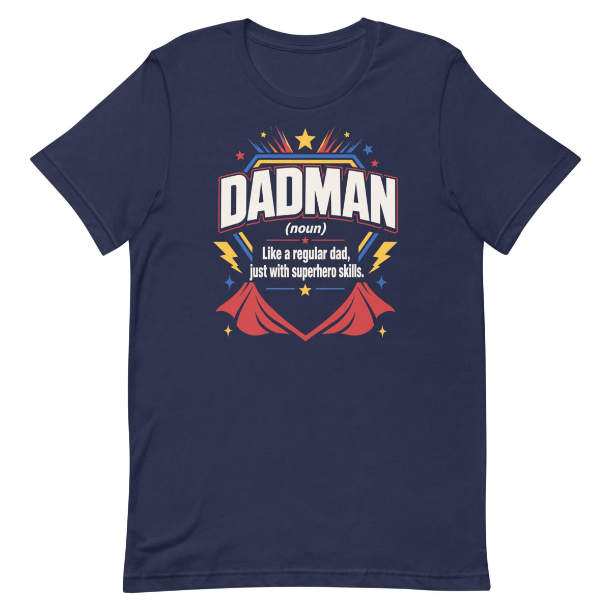 Navy Dadman superhero graphic T-shirt design