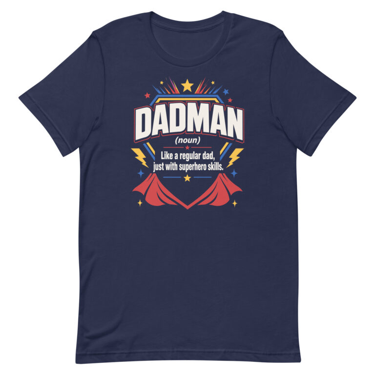 Navy Dadman superhero graphic T-shirt design