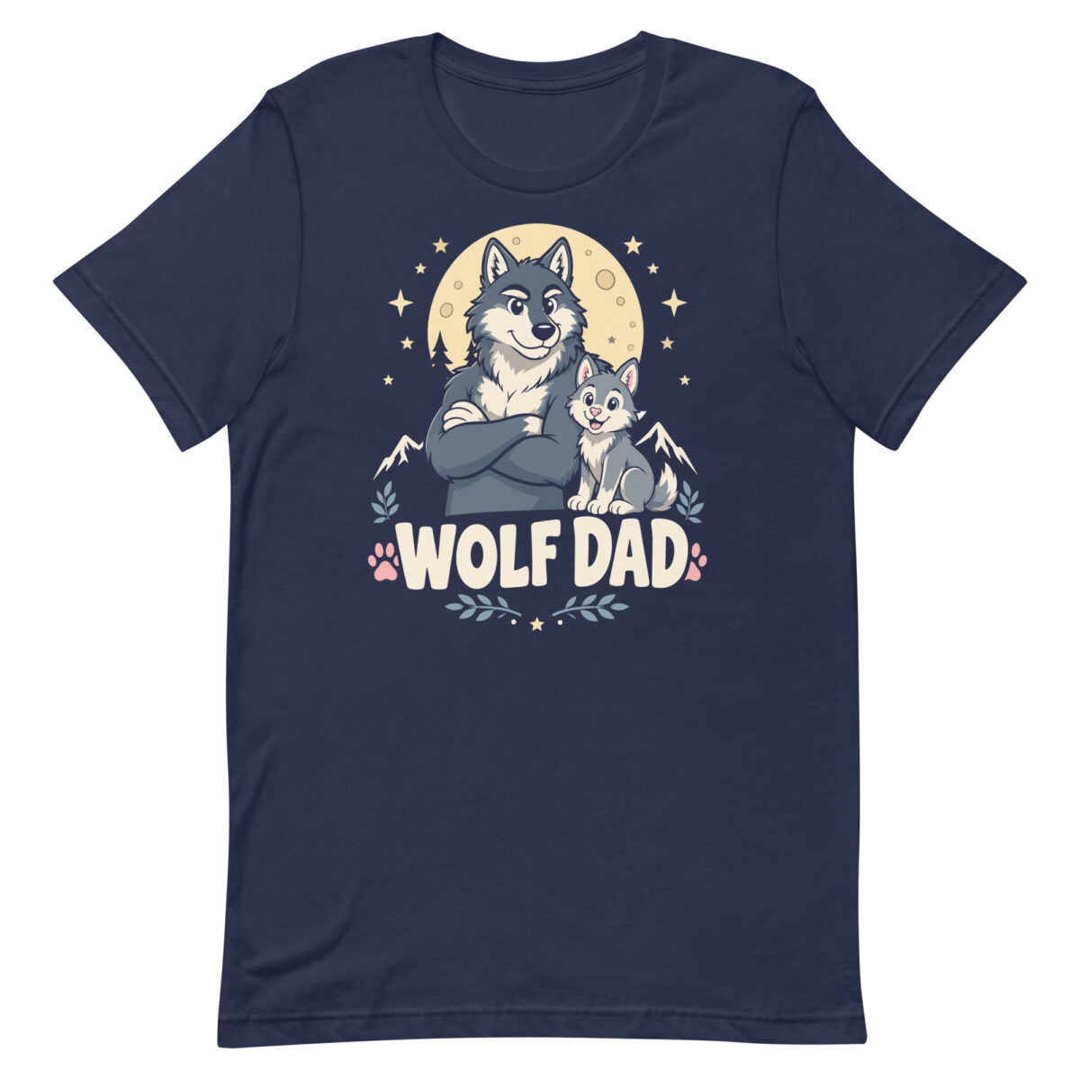 Wolf Dad cartoon wolves graphic T-shirt