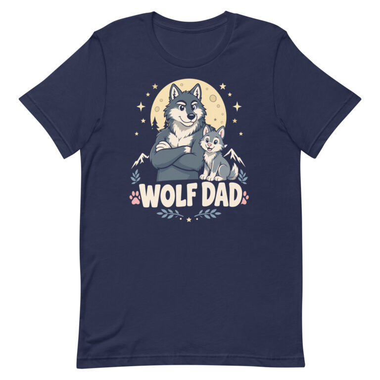 Wolf Dad cartoon wolves graphic T-shirt