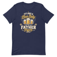 Navy T-shirt with beer belly father figure graphic