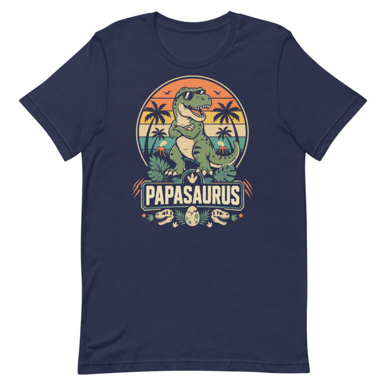 Papasaurus T-shirt with cool T-Rex design