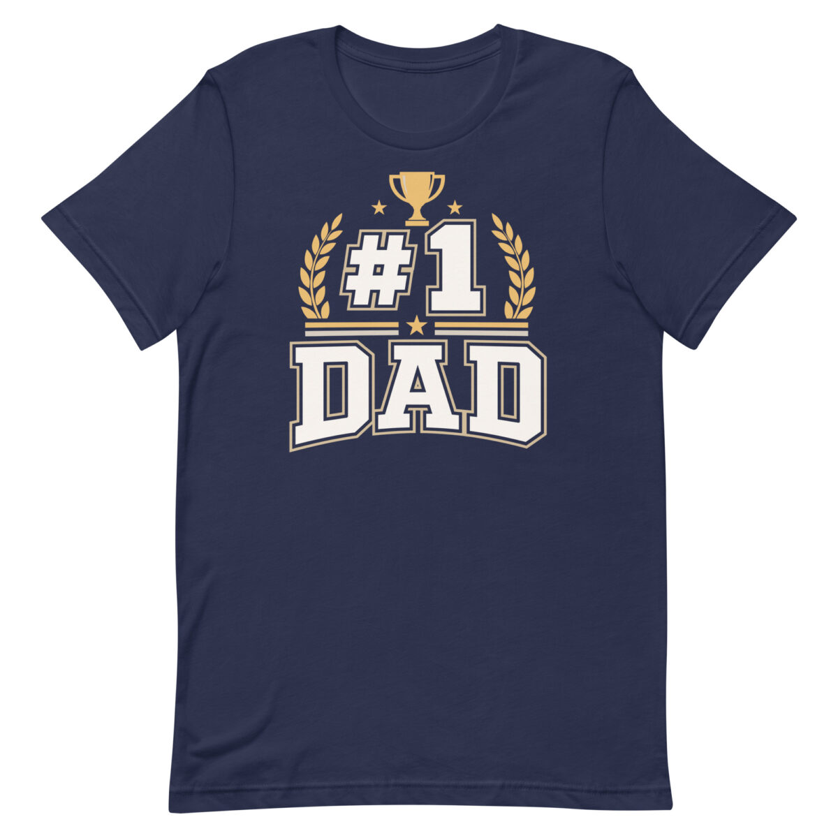 Navy #1 Dad trophy graphic T-shirt