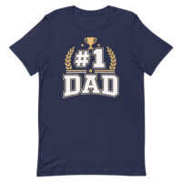 Navy #1 Dad trophy graphic T-shirt
