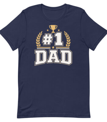 Navy #1 Dad trophy graphic T-shirt