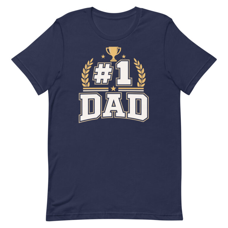 Navy #1 Dad trophy graphic T-shirt