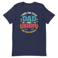 Navy T-shirt with Dad and Grandpa slogan