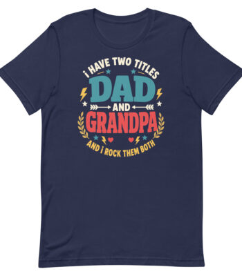 Navy T-shirt with Dad and Grandpa slogan