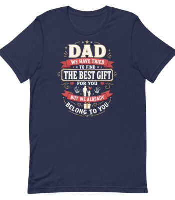 Navy T-shirt with heartfelt Dad quote design