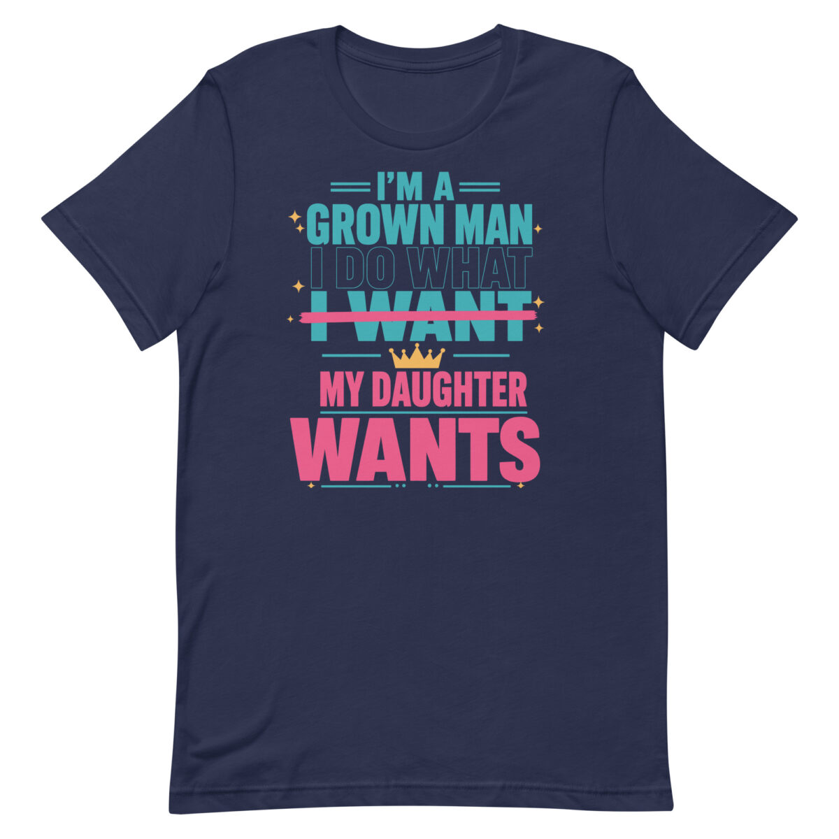 Navy T-shirt with funny dad quote design