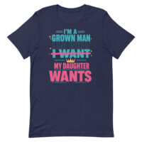 Navy T-shirt with funny dad quote design