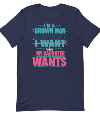 Navy T-shirt with funny dad quote design