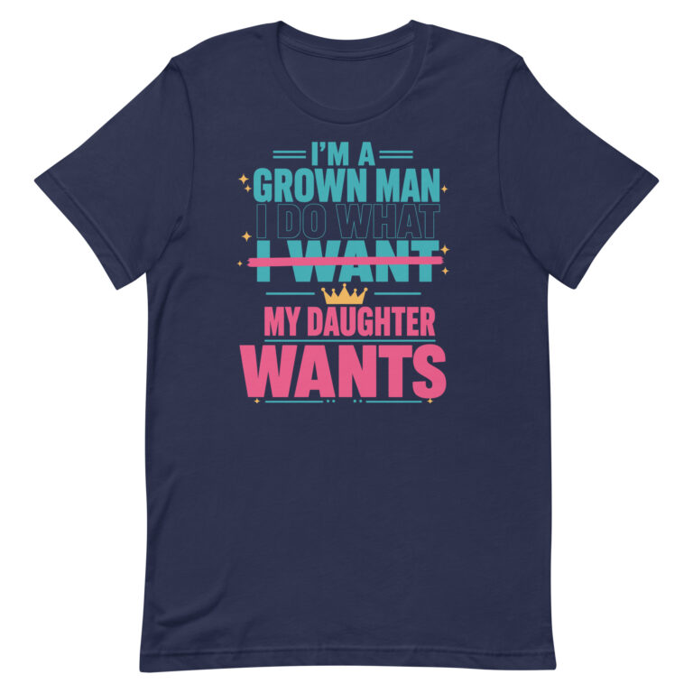 Navy T-shirt with funny dad quote design