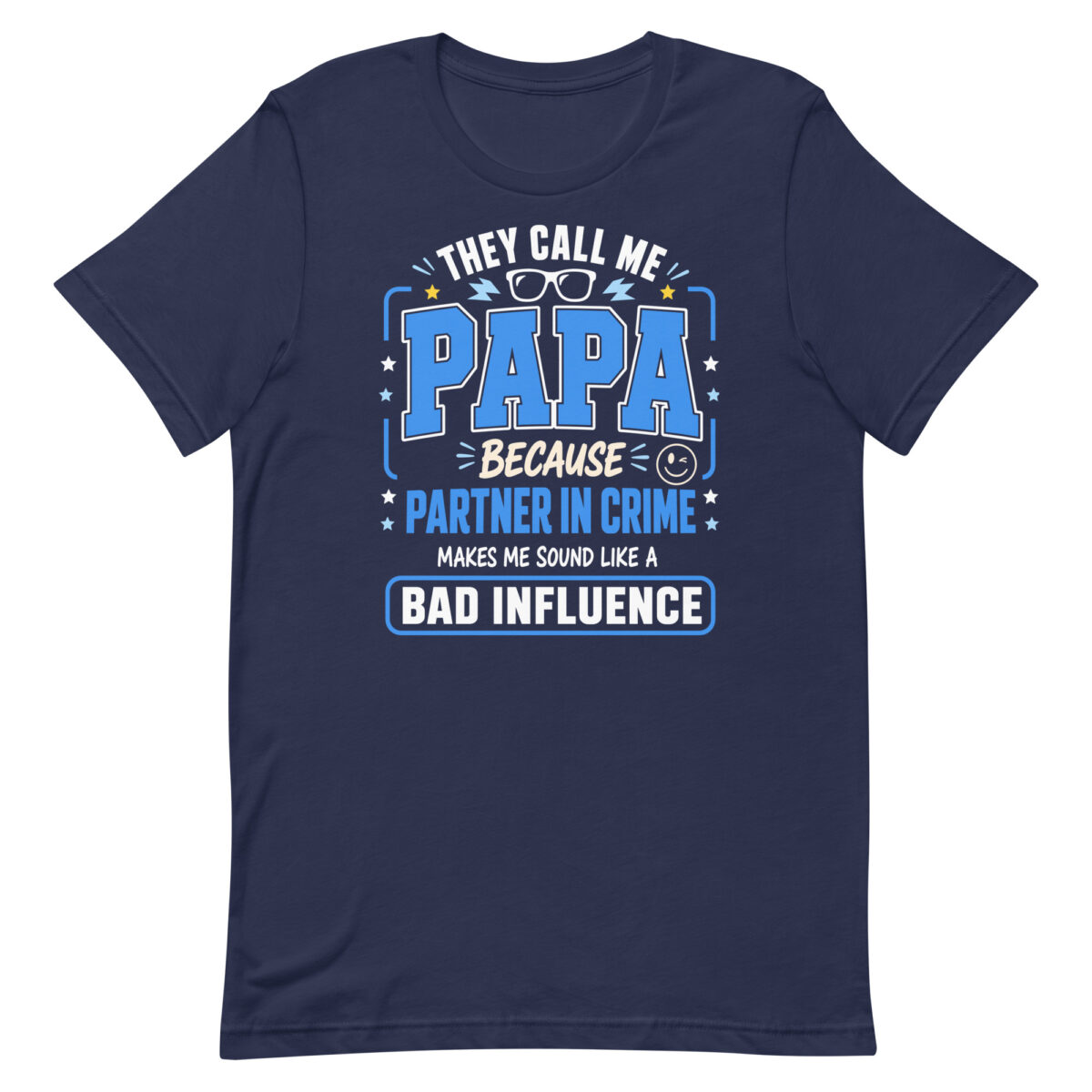 Navy T-shirt with funny Papa quote design