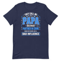 Navy T-shirt with funny Papa quote design