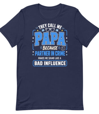 Navy T-shirt with funny Papa quote design