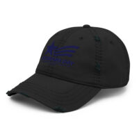 Black distressed Veterans Day embroidered baseball cap
