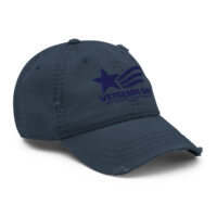 Navy distressed Veterans Day embroidered baseball cap