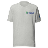 Gray Titan America logo T-shirt with Veterans sleeve emblem