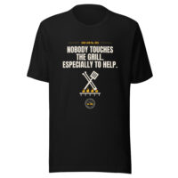 Black Dad Law grilling T-shirt with humorous slogan