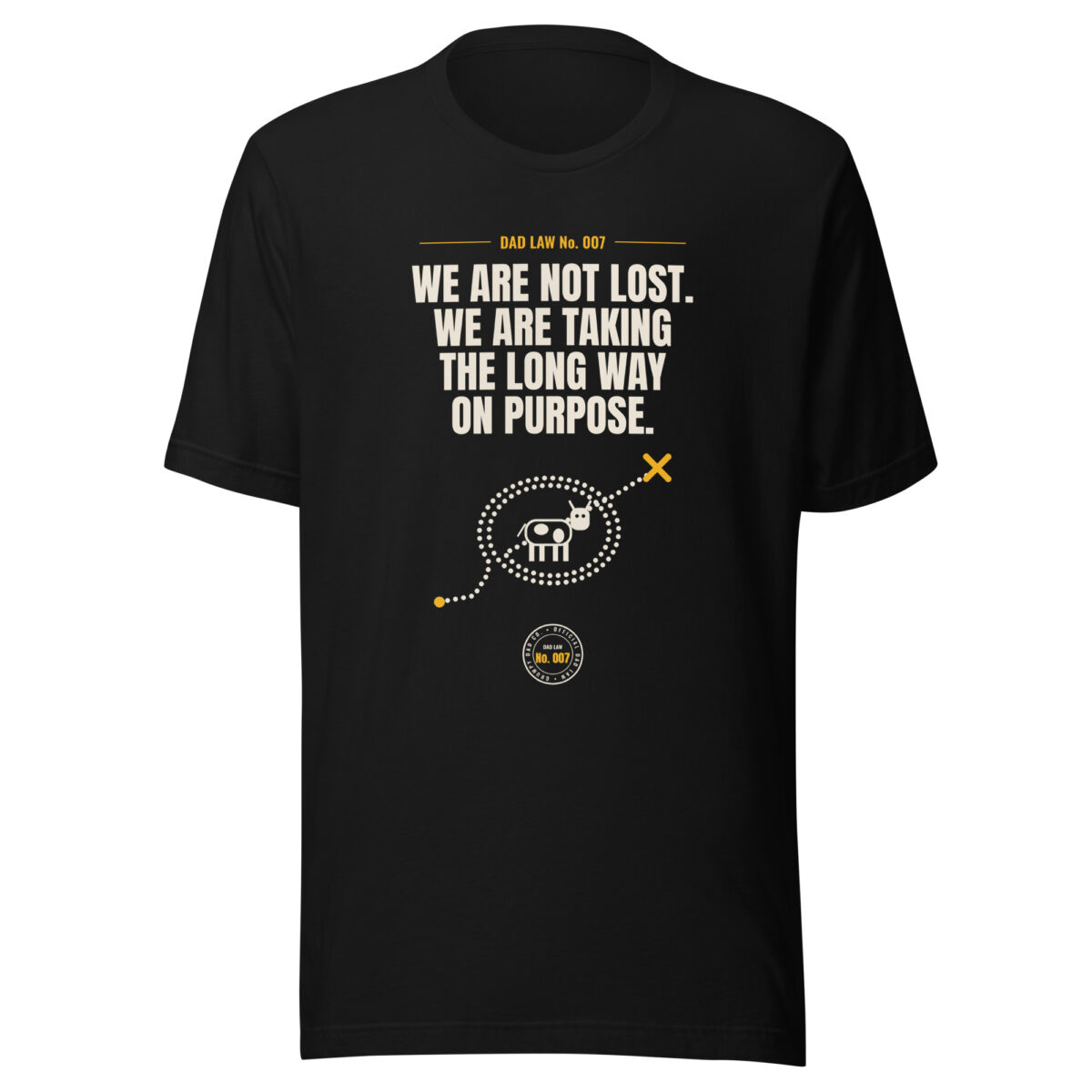 Black Dad Law T-shirt with humorous navigation slogan