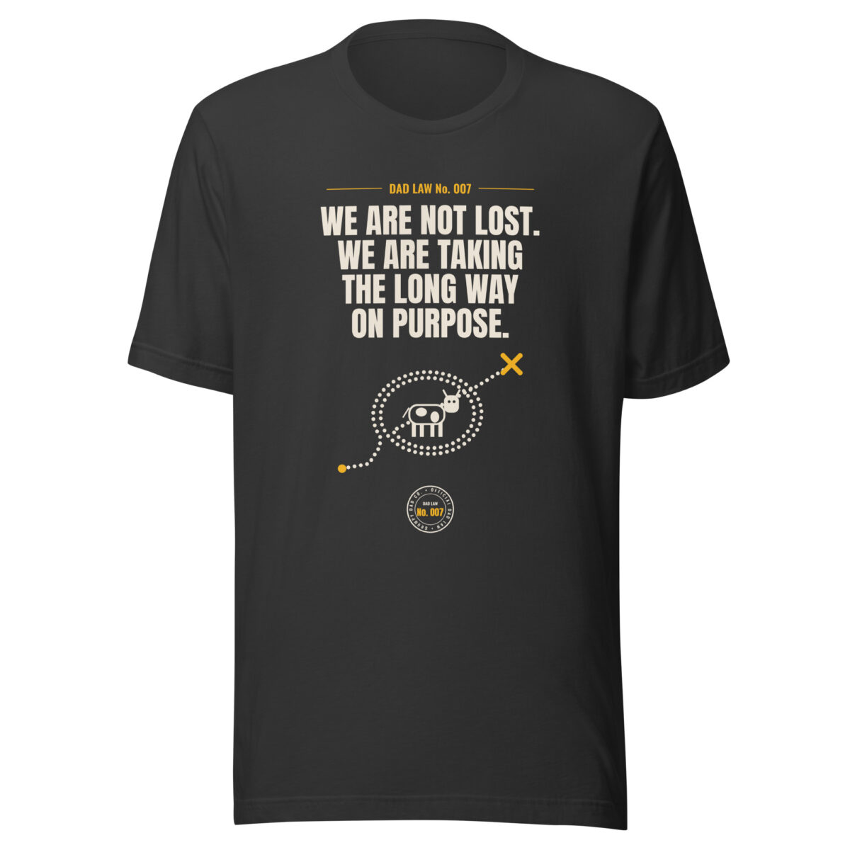 Black Dad Law shirt with humorous navigation quote