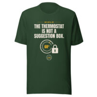 Dark green Dad Law thermostat graphic T-shirt
