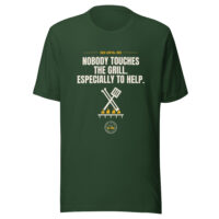 Dark green dad-themed grill humor graphic T-shirt