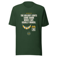 Dark green Dad Law holiday lights graphic T-shirt